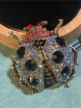 NWT Cara New York Ladybug Brooch/Pin / Vibrant Ornate Vintage Design